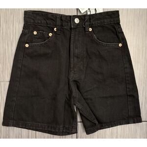 Zara Women’s Black High Rise Denim Shorts Size 0 NWT